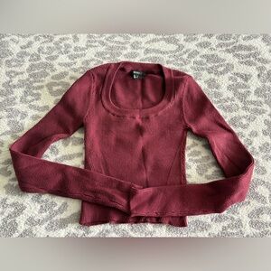 crop rib-knit sweater top